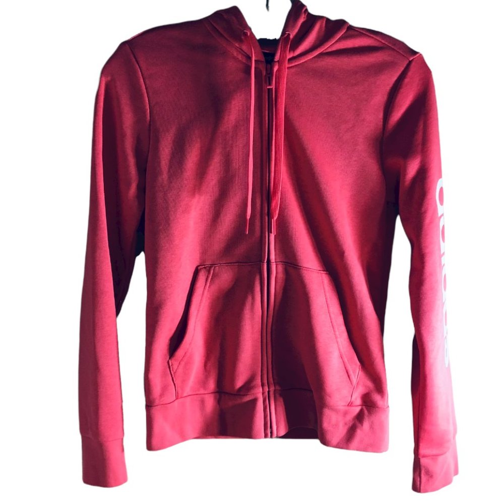 Like new! Adidas full zip hoodie Coral-XS